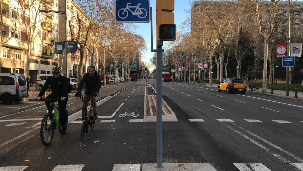 Carril bici en Barcelona