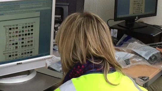 Una agente frente a archivos informáticos Una agente frente a archivos informáticos