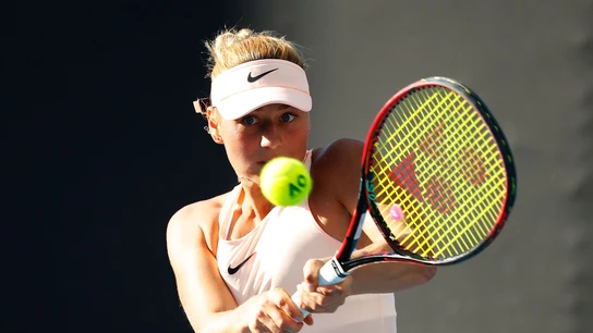 Marta Kostyuk, durante su debut en el Open de Australia Marta Kostyuk, durante su debut en el Open de Australia
