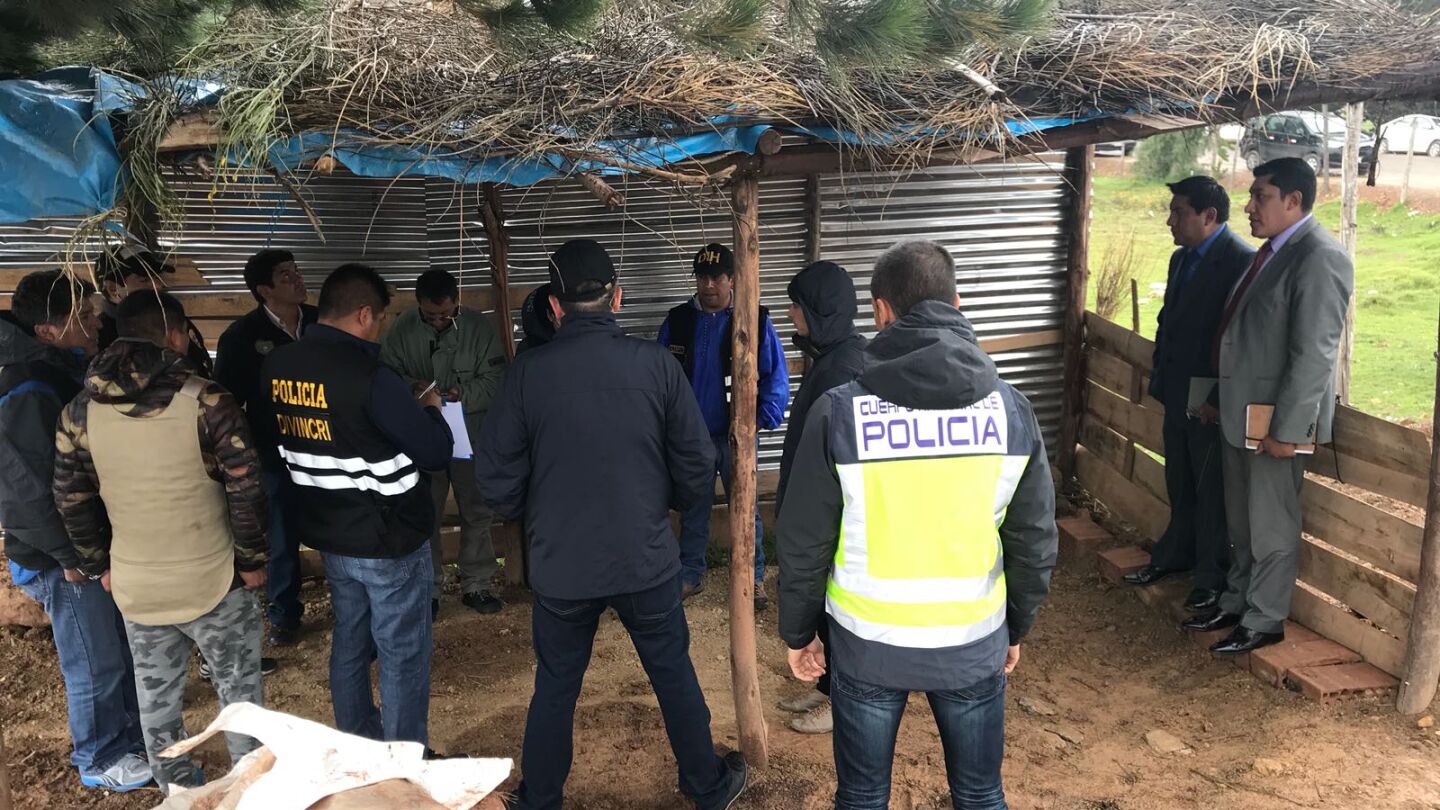Agentes de la Polic&iacute;a Nacional en Per&uacute;