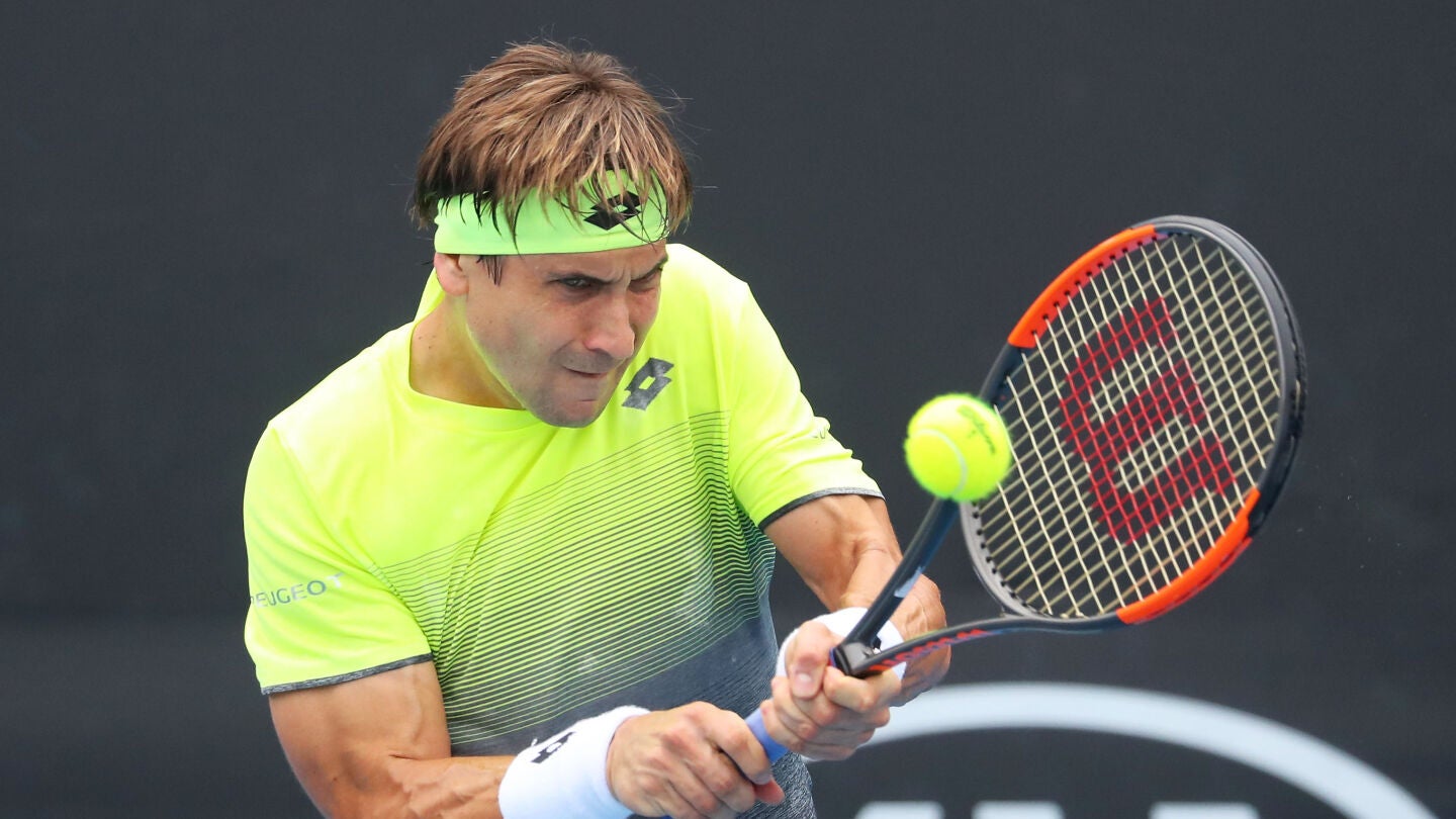 David Ferrer, durante su partido en el Open de Australia