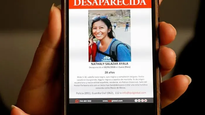 Imagen de Nathaly Salazar, la joven desaparecida desde el pasado 1 de enero en Perú