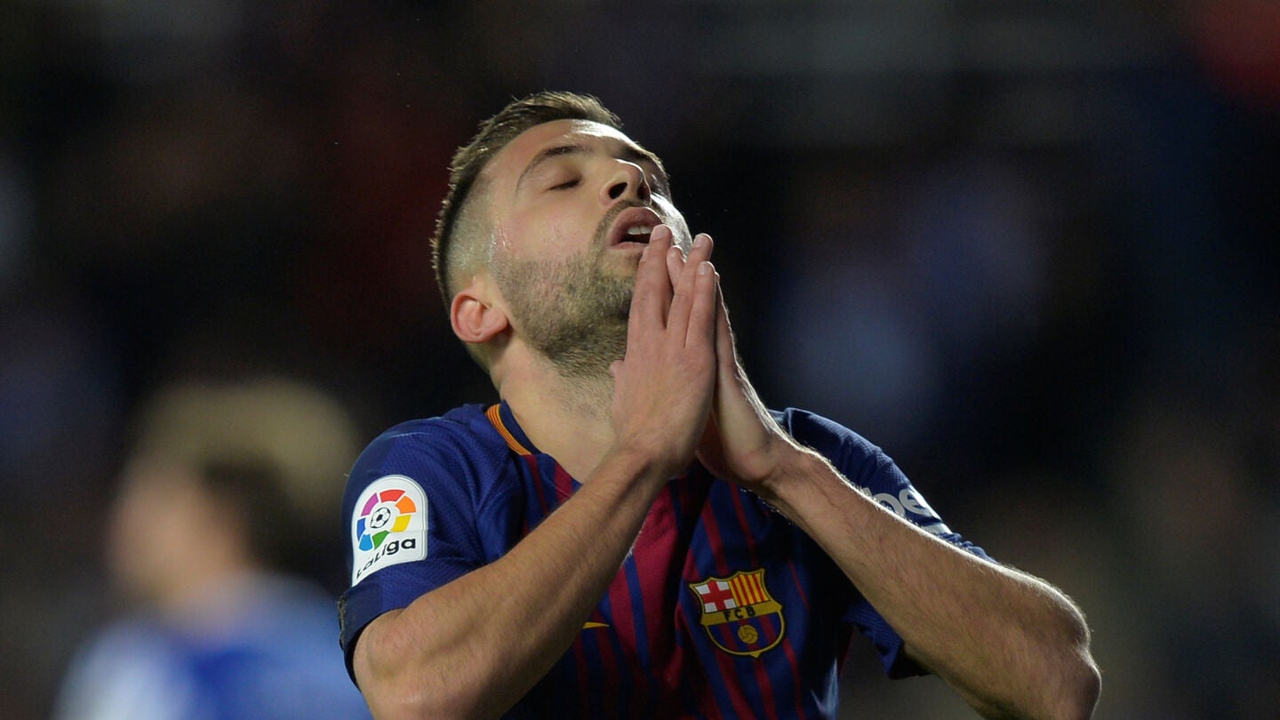 Jordi Alba, durante el partido contra la Real Sociedad
