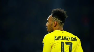 Aubameyang, durante un partido con el Borussia Dortmund