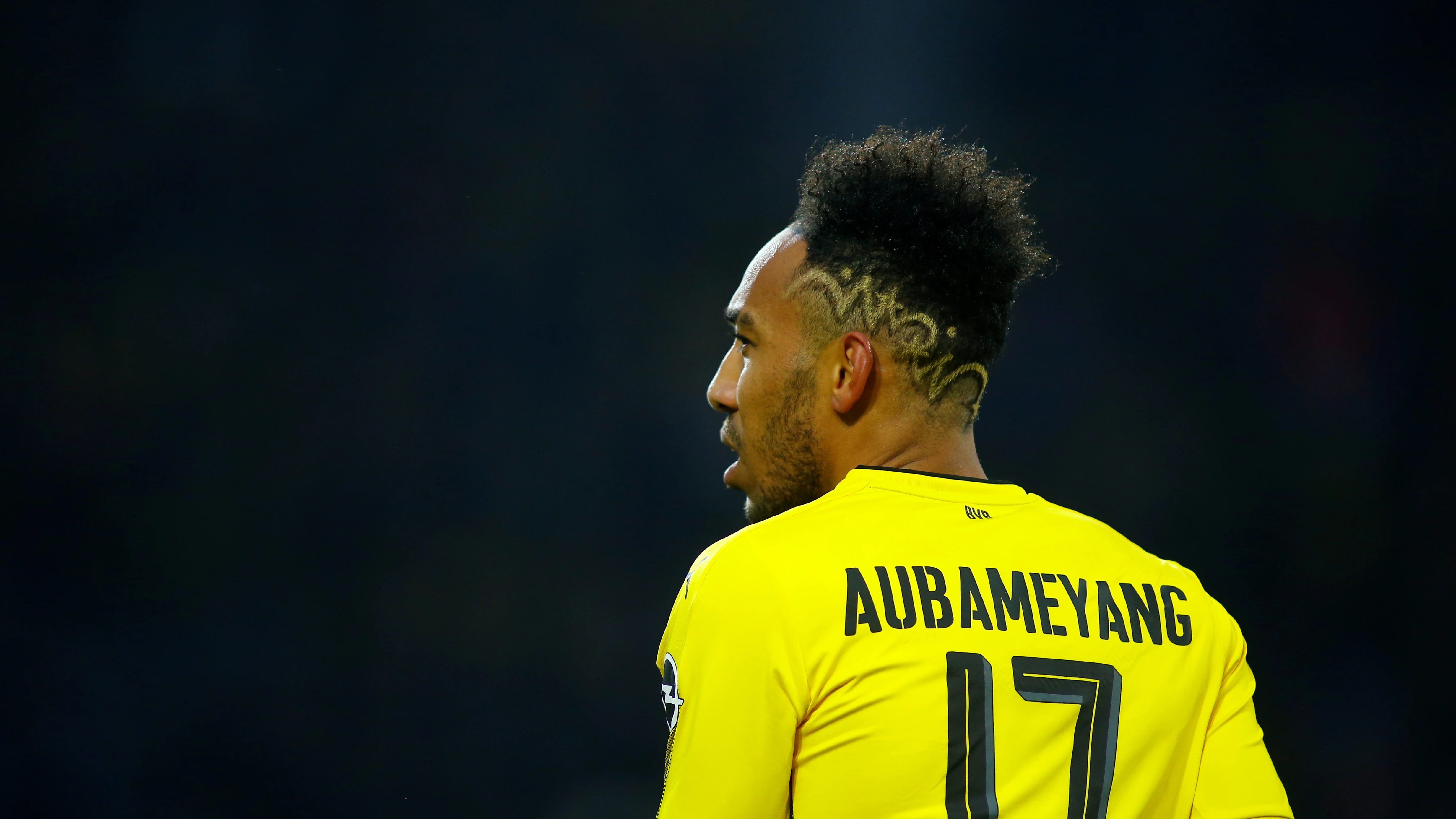 Aubameyang, durante un partido con el Borussia Dortmund