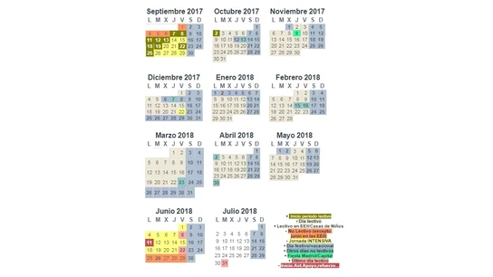 Calendario Escolar 2017-2018 de Madrid Calendario Escolar 2017-2018 de Madrid