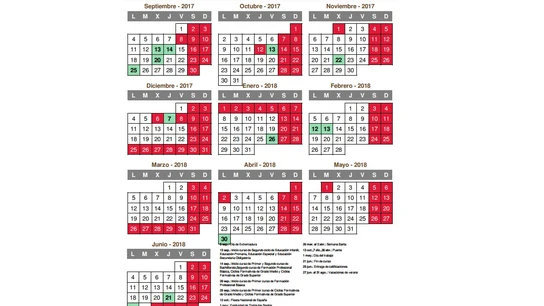 Calendario Escolar Extremadura 2017-2018 Calendario Escolar Extremadura 2017-2018