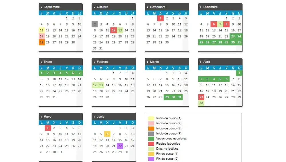 Este es el calendario escolar 2017-2018 por Navidad, Semana Santa y vacaciones verano