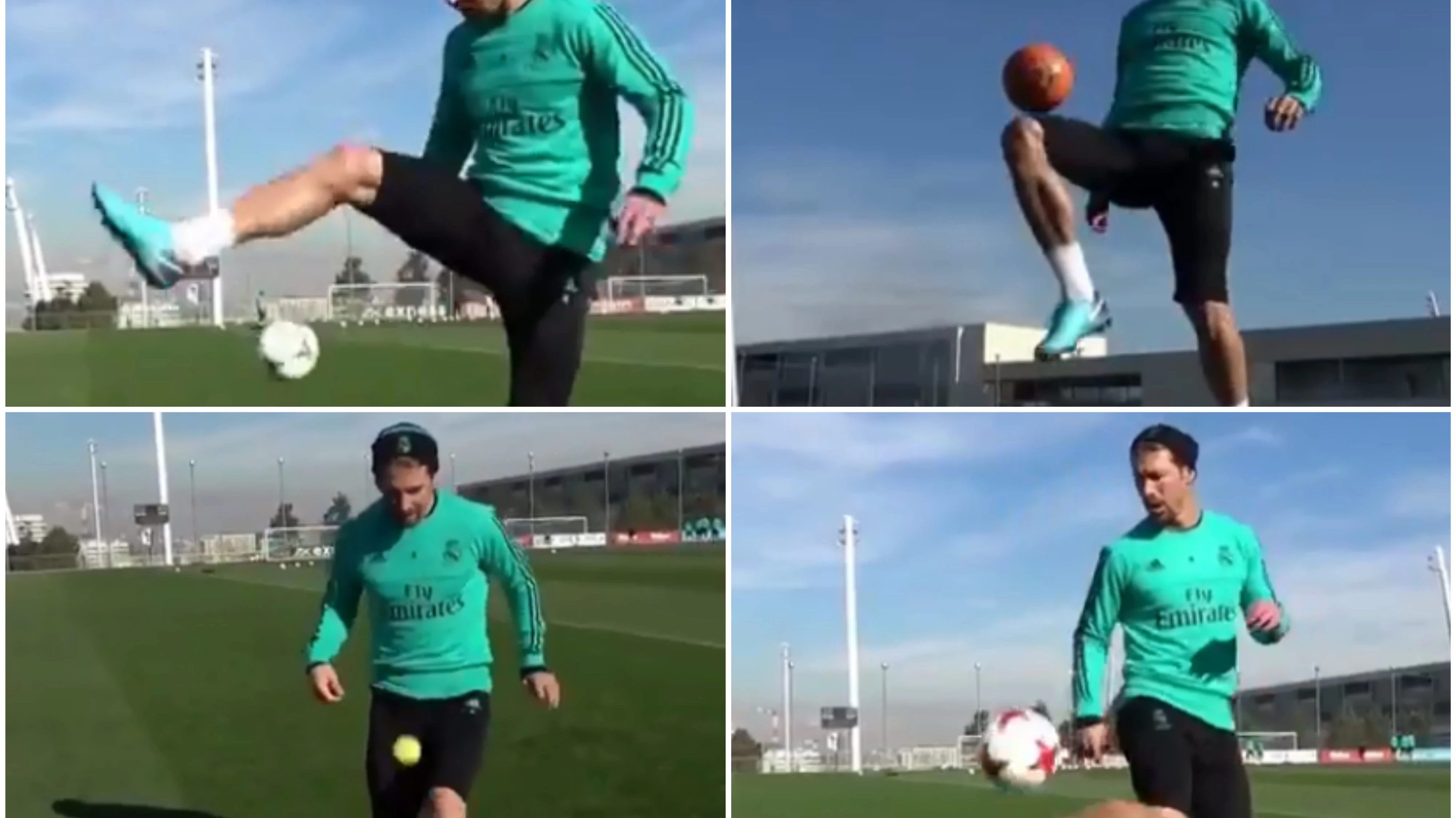 Sergio Ramos demuestra su habilidad en Valdebebas Sergio Ramos demuestra su habilidad en Valdebebas