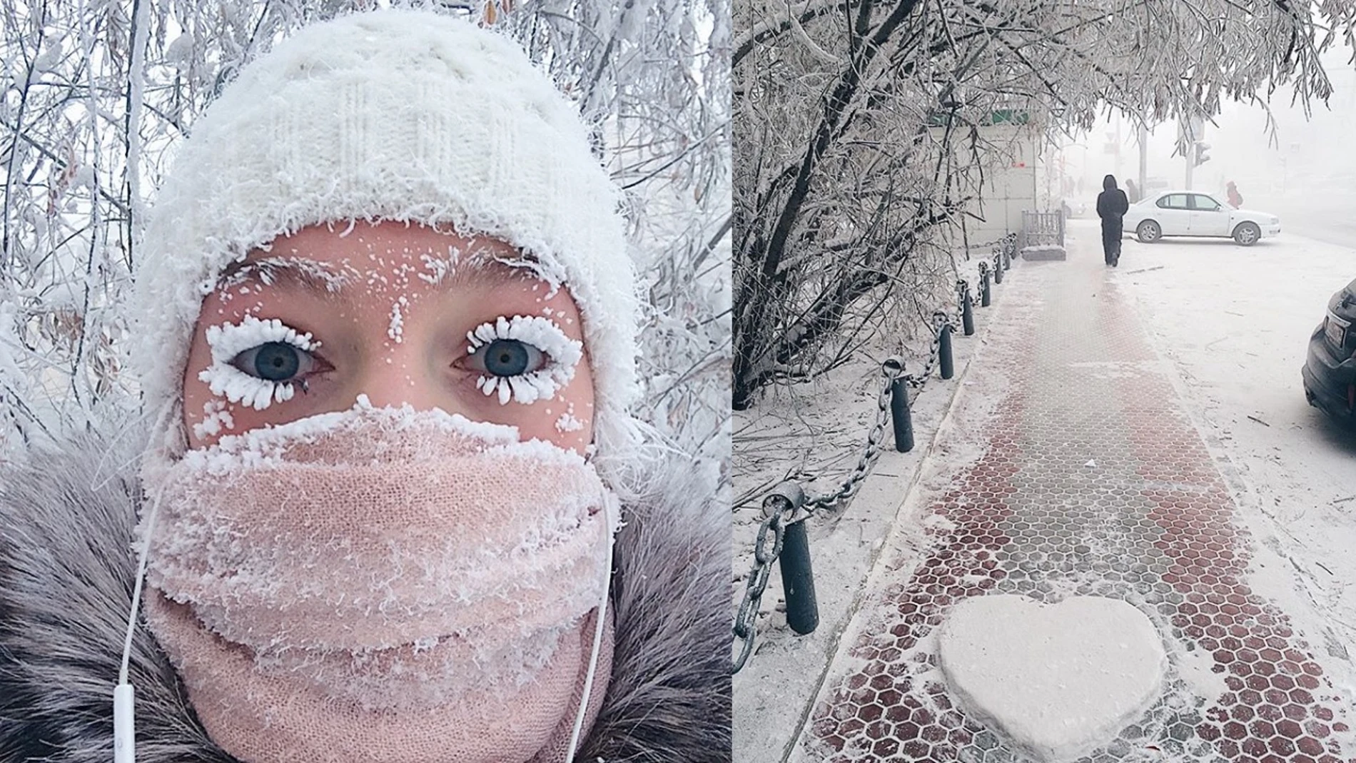 El frío congela hasta las pestañas en Rusia
