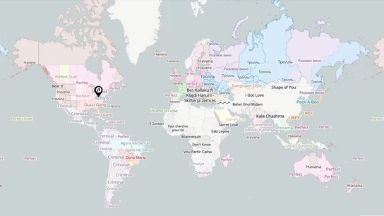 Mapa de las canciones más escuchadas en el mundo Mapa de las canciones más escuchadas en el mundo