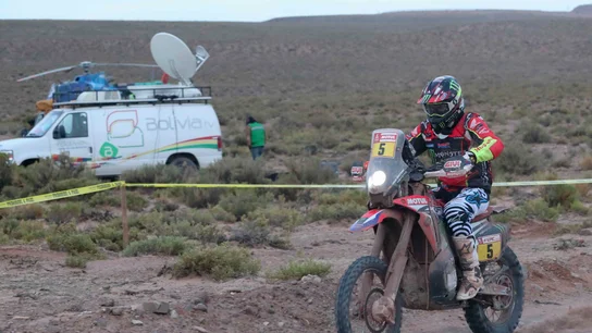 Joan Barreda, durante la disputa de la etapa en el Dakar Joan Barreda, durante la disputa de la etapa en el Dakar