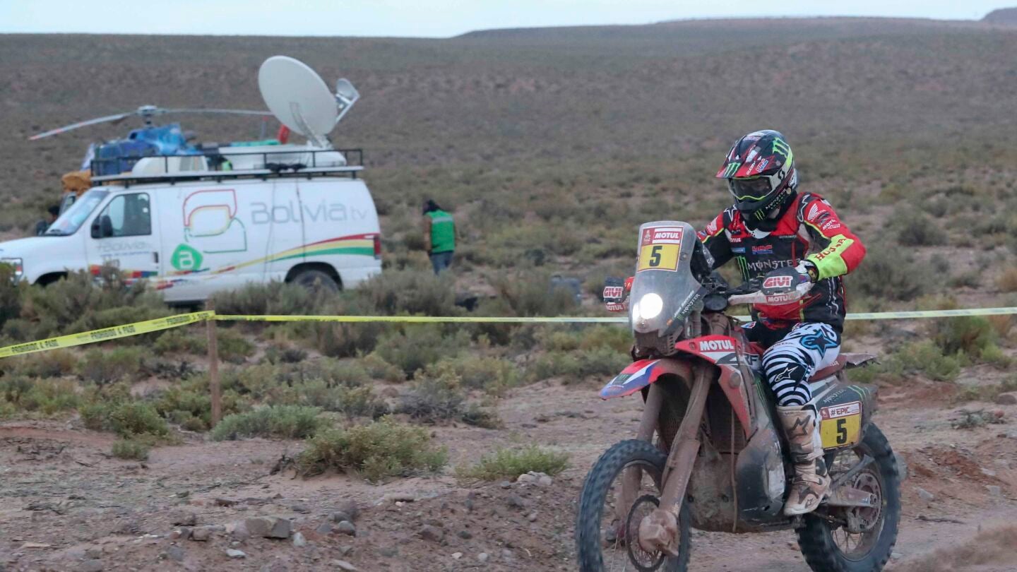 Joan Barreda, durante la disputa de la etapa en el Dakar