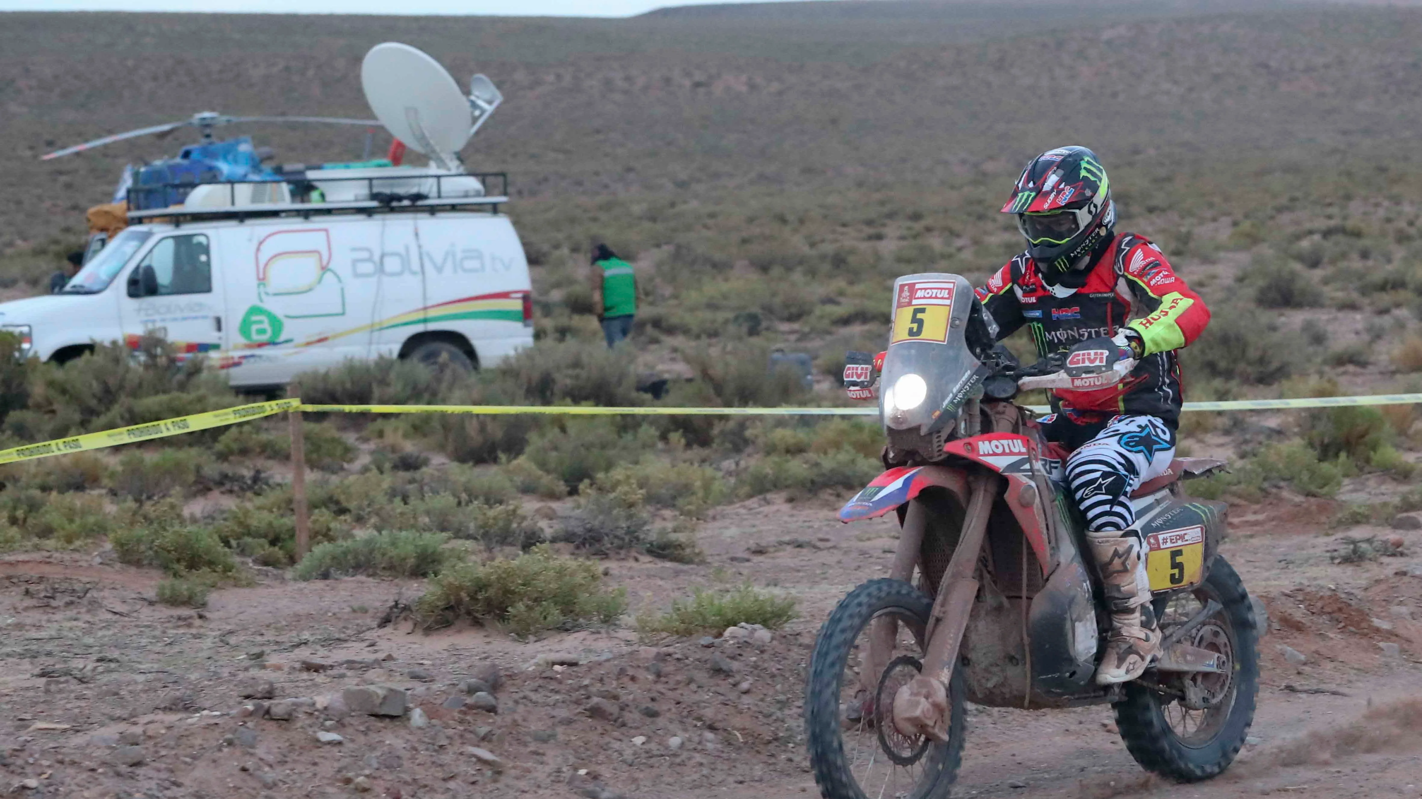 Joan Barreda, durante la disputa de la etapa en el Dakar