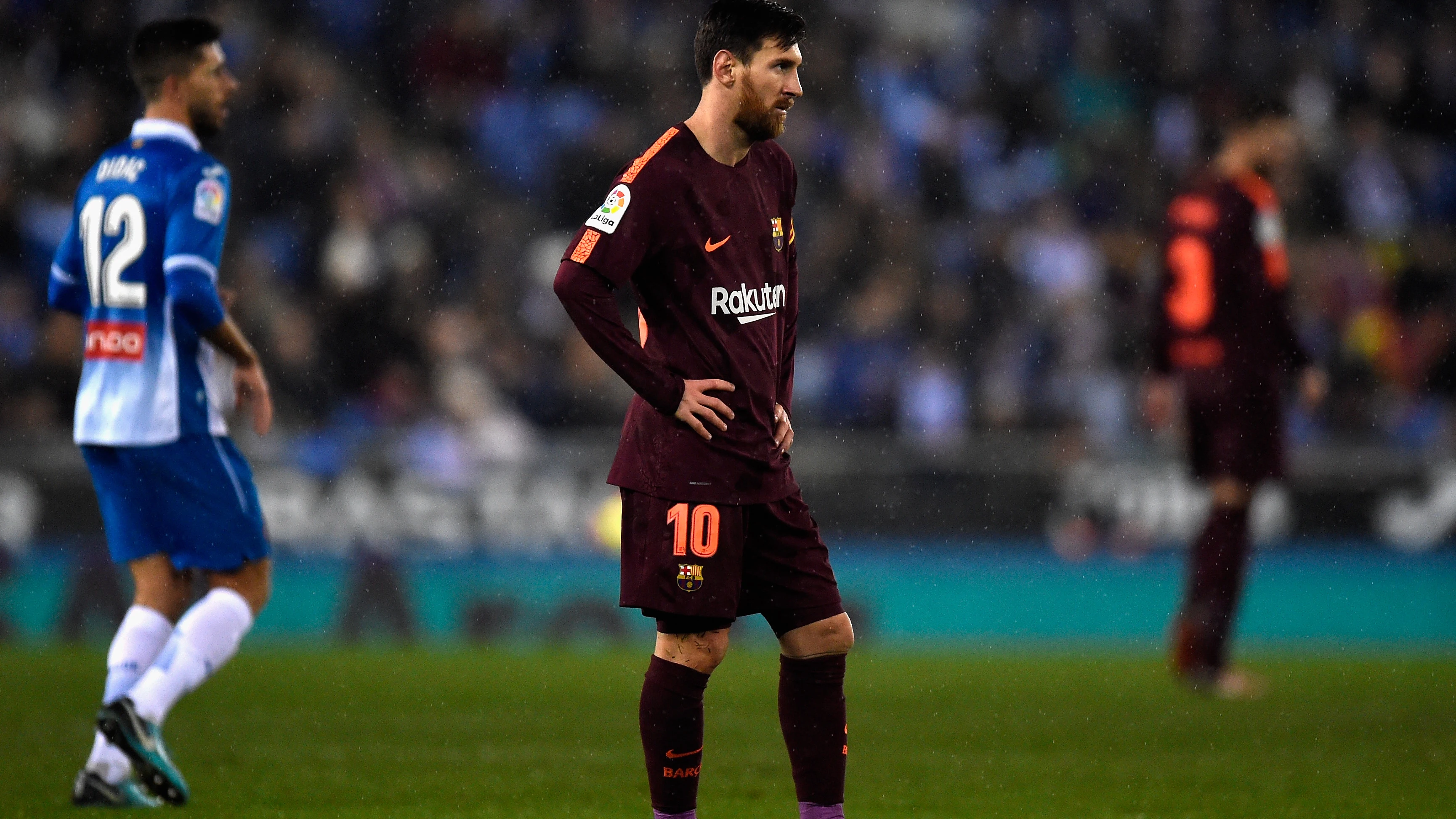 Messi, cabizbajo en el partido ante el Espanyol Messi, cabizbajo en el partido ante el Espanyol