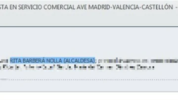 Invitación del Gobierno para la inauguración de AVE de Madrid-Valencia-Castellón