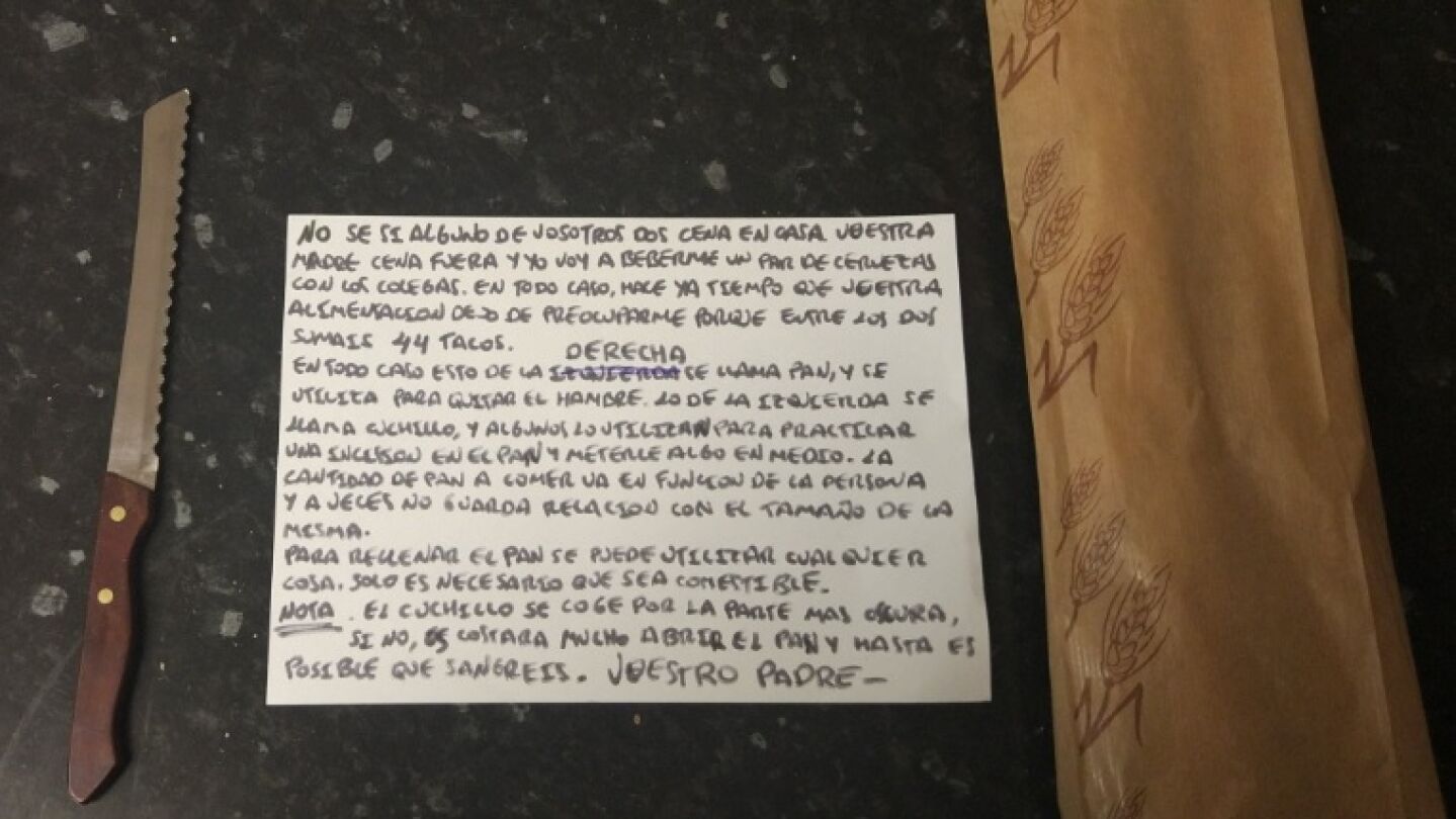 La nota que dej&oacute; el padre a sus hijos