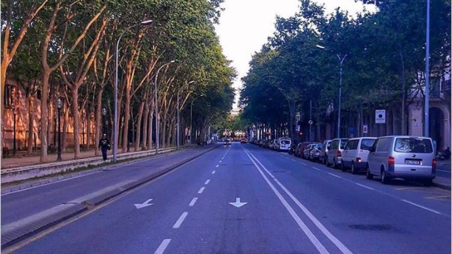 Imagen del paseo Picasso de Barcelona publicada por Puigdemont
