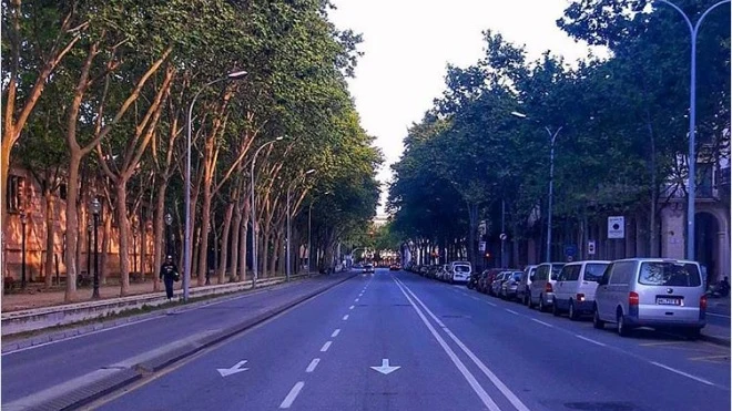 Imagen del paseo Picasso de Barcelona publicada por Puigdemont