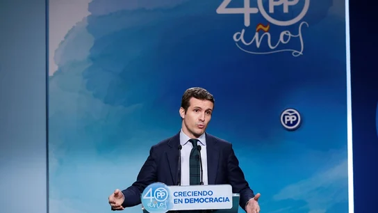 Pablo Casado en rueda de prensa Pablo Casado en rueda de prensa