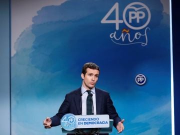 Pablo Casado en rueda de prensa Pablo Casado en rueda de prensa