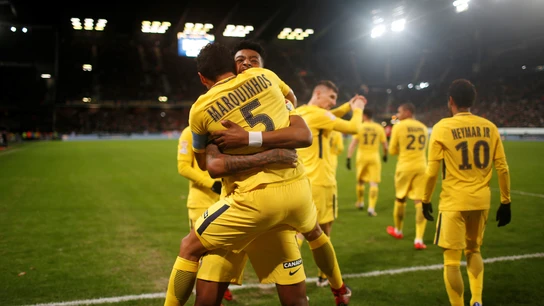 Los jugadores del PSG celebran uno de los goles ante el Nantes Los jugadores del PSG celebran uno de los goles ante el Nantes
