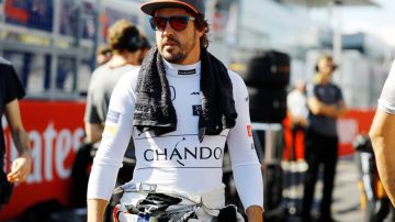 Fernando Alonso en el paddock