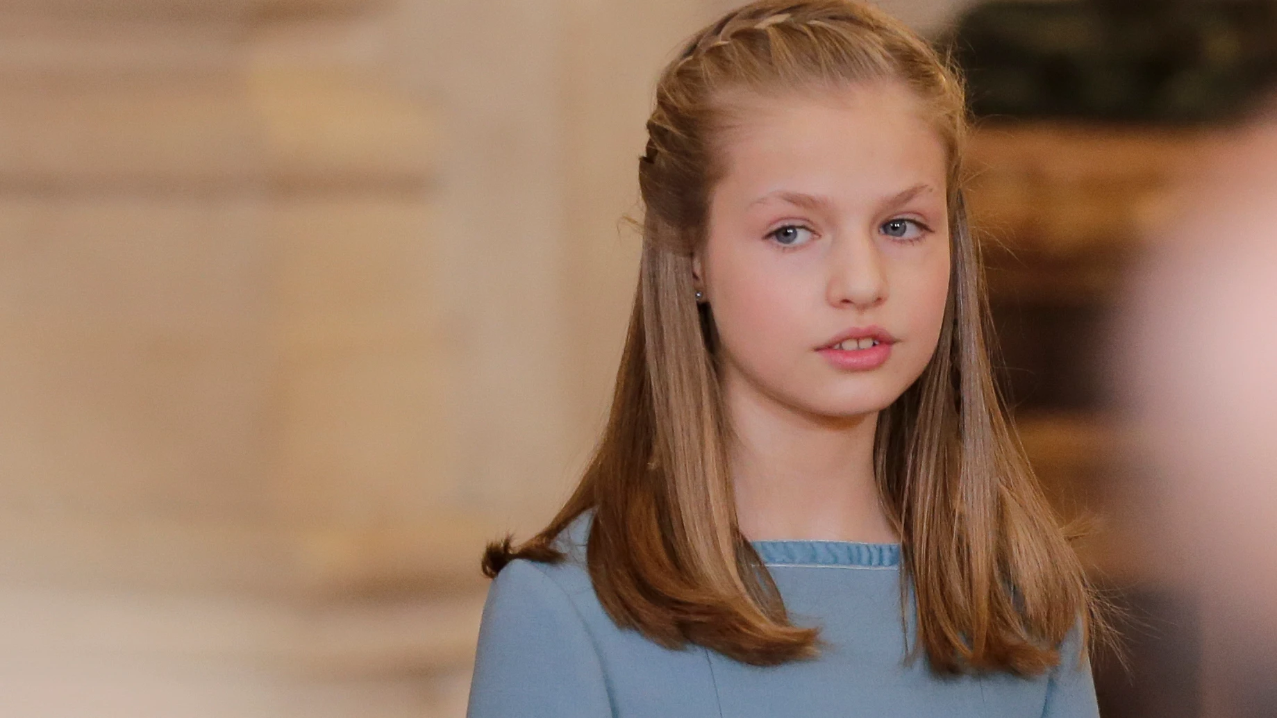 La princesa Leonor durante el acto de imposición del Toisón de Oro