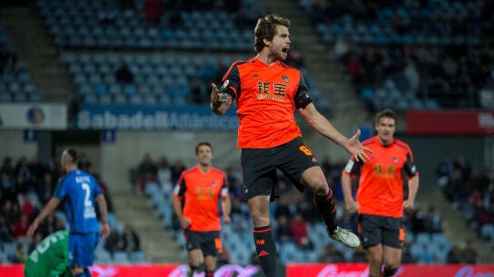 I&ntilde;igo Mart&iacute;nez celebra un gol con la Real Sociedad