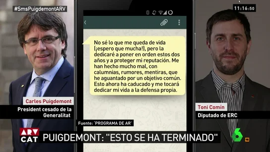 Mensajes de Carles Puigdemont a Toni Comín Mensajes de Carles Puigdemont a Toni Comín