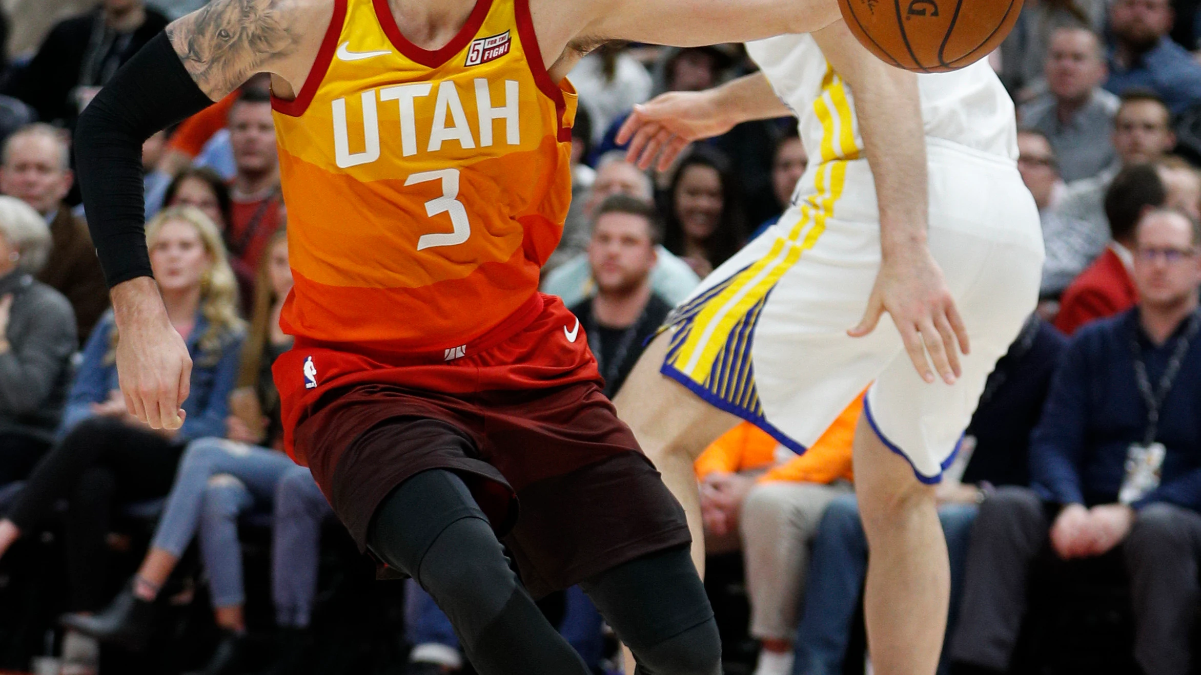 Ricky Rubio, en acción ante los Warriors