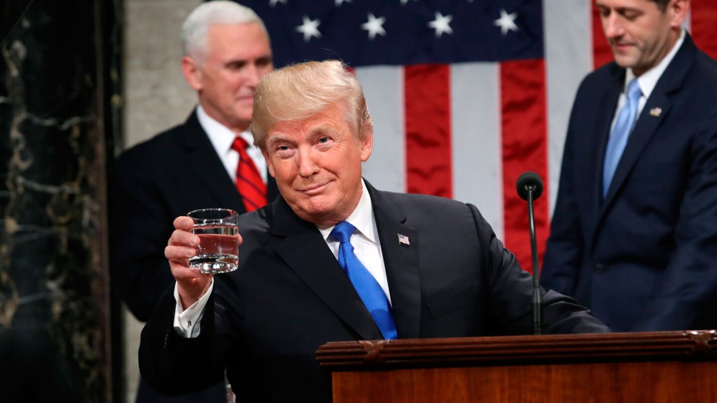 Donald Trump en su discurso sobre el Estado de la Uni&oacute;n
