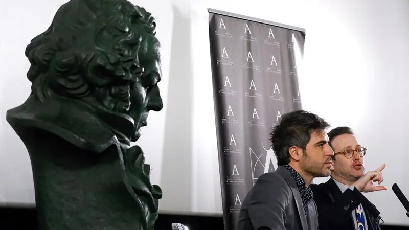 Los presentadores de la gala de la 32º edición de los Premios Goya, Joaquín Reyes y Ernesto Sevilla