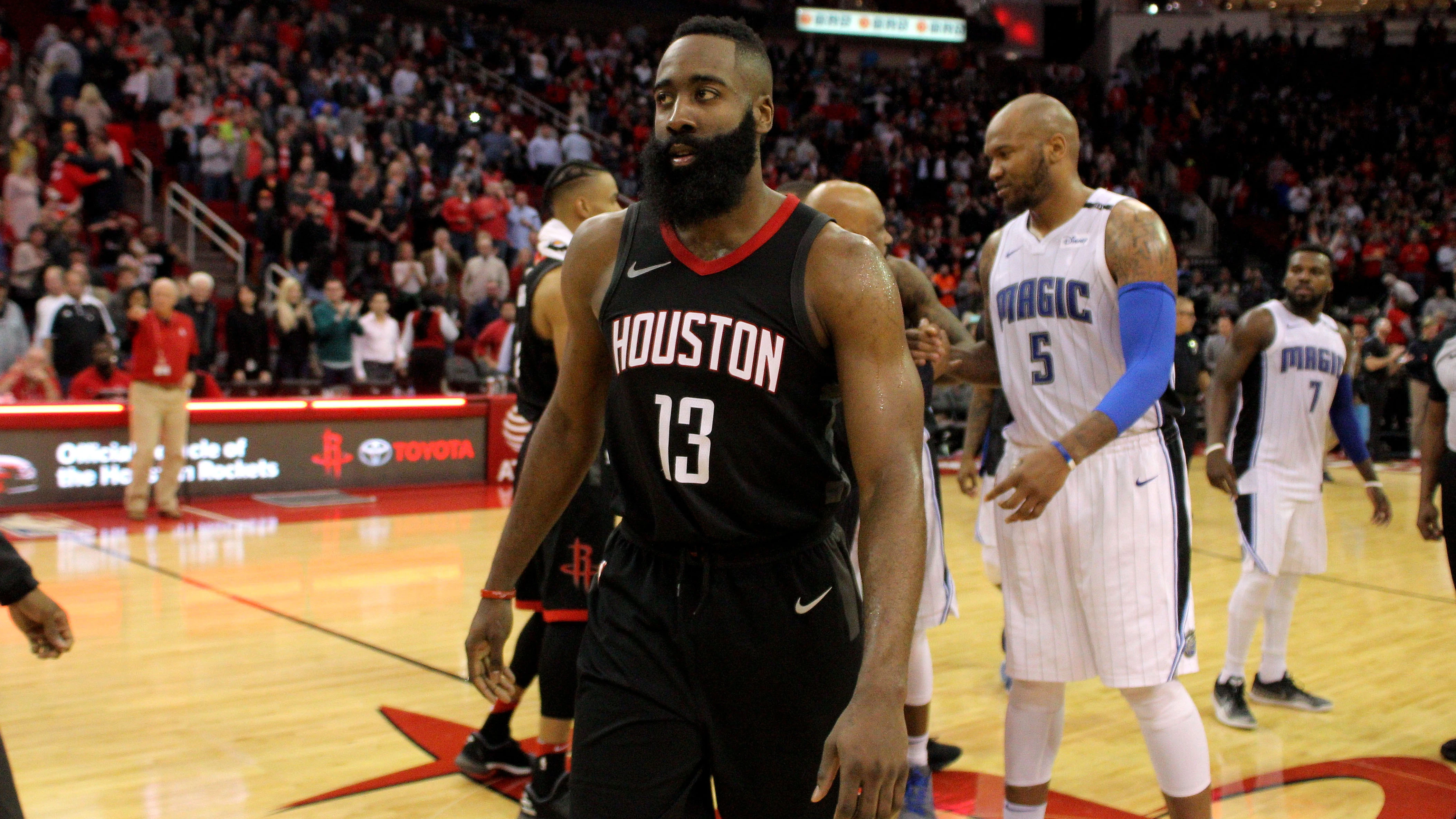 James Harden, en su hist&oacute;rico partido ante los Magic