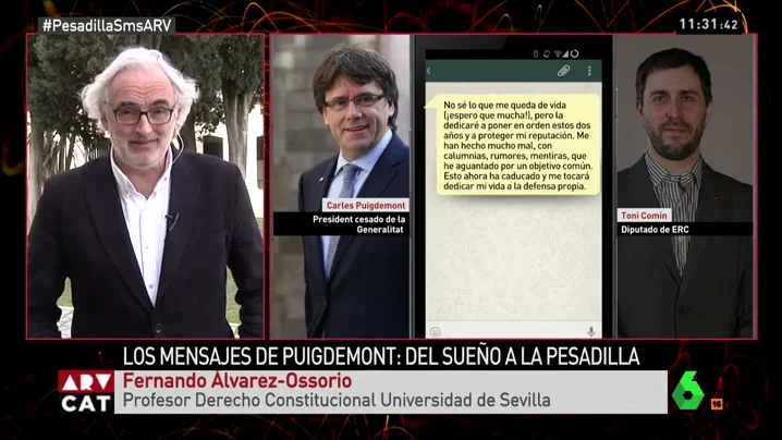 Fernando Álvarez-Ossorio: "Toni Comín fue incauto, la querella tiene poco recorrido porque expuso la comunicación"