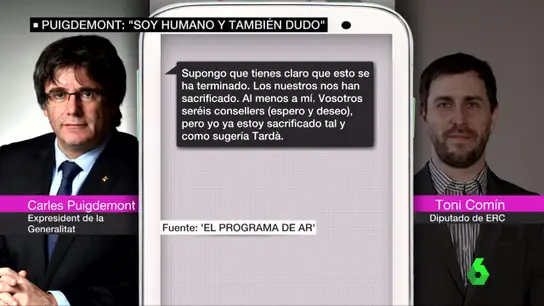 Mensajes de Puigdemont y Comín Mensajes de Puigdemont y Comín