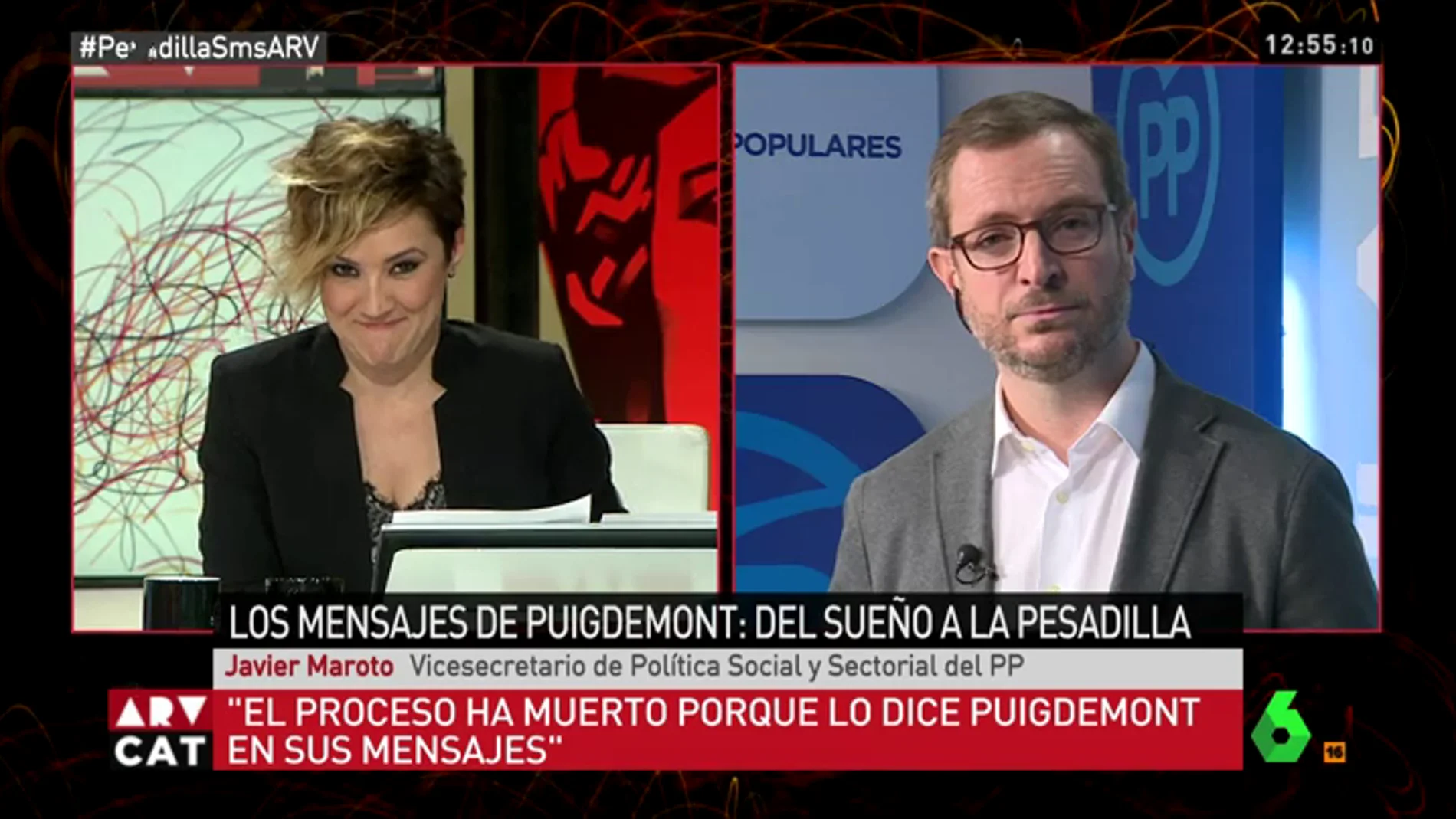 Javier Maroto no ve comparable los SMS de Puigdemont con el "se fuerte" a Bárcenas: "No me pregunte sobre eso"