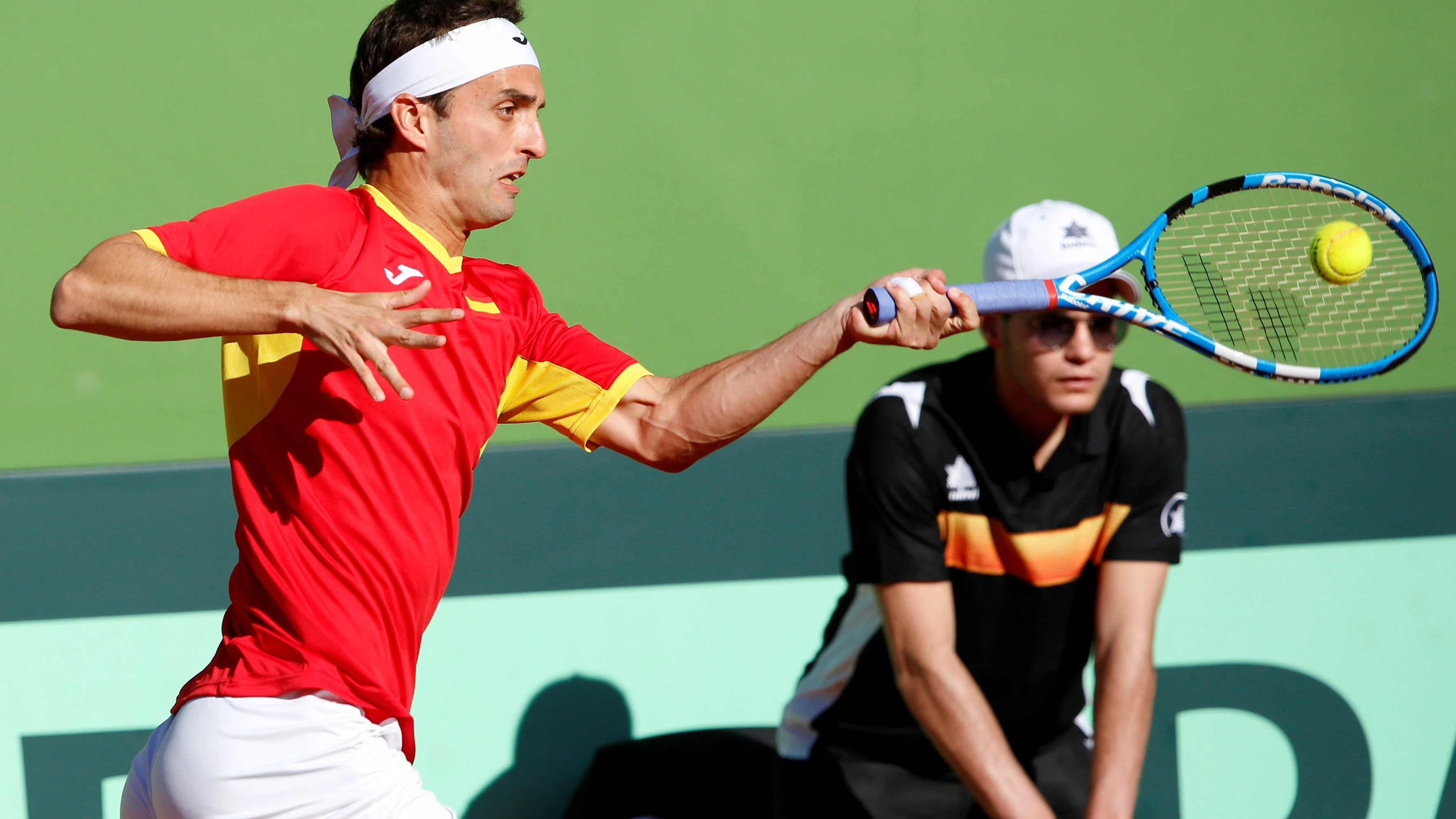 Albert Ramos, en acción ante Broady