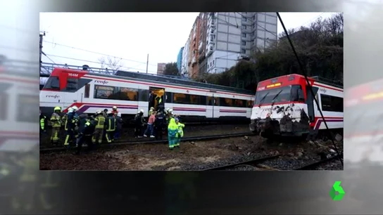 Descarrila un tren de Cercanías en Vizcaya a causa de un desprendimiento de tierra Descarrila un tren de Cercanías en Vizcaya a causa de un desprendimiento de tierra