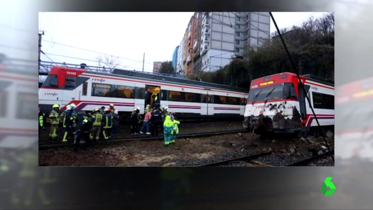 Descarrila un tren de Cercan&iacute;as en Vizcaya a causa de un desprendimiento de tierra