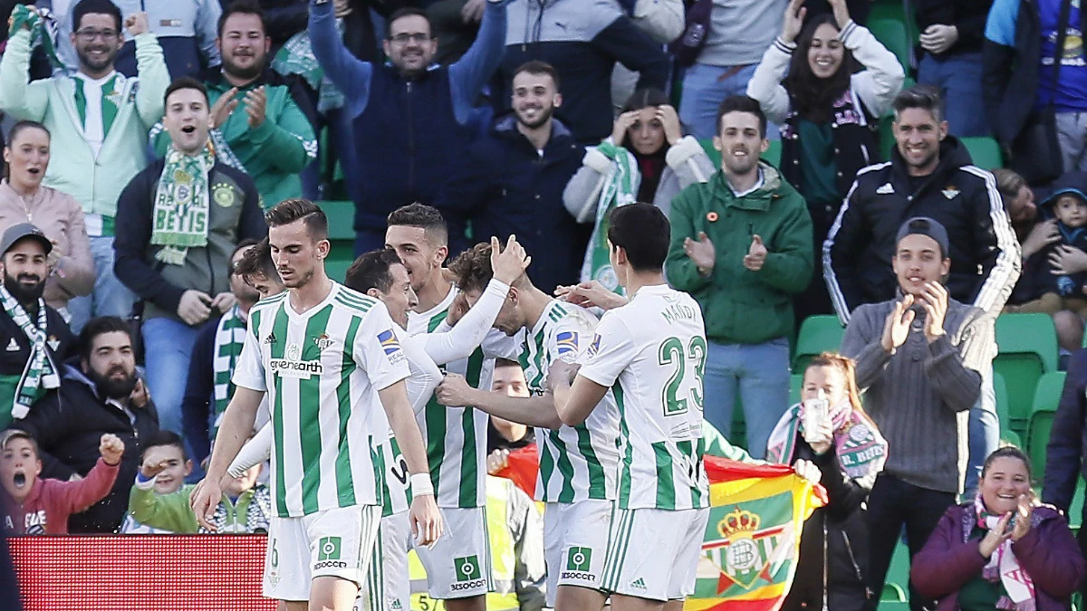 El Betis celebra un gol