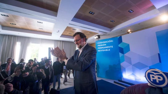 El presidente del Gobierno, Mariano Rajoy, interviene en la Convención Nacional del PP sobre la prisión permanente revisable El presidente del Gobierno, Mariano Rajoy, interviene en la Convención Nacional del PP sobre la prisión permanente revisable