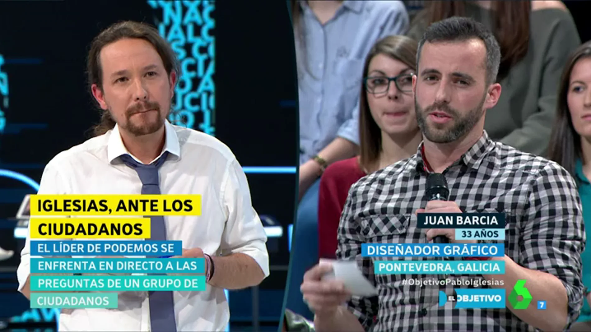 Pablo Iglesias responde a Juan Barcia en El Objetivo