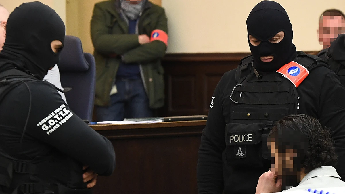 Salah Abdeslam en el juicio