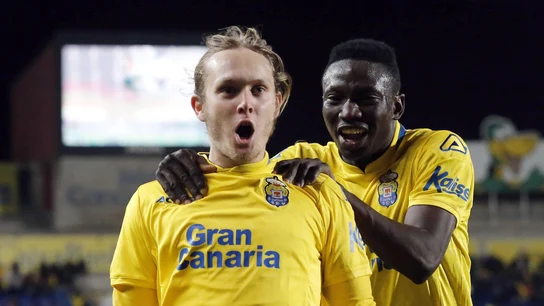 Halilovic celebra su gol con Las Palmas Halilovic celebra su gol con Las Palmas