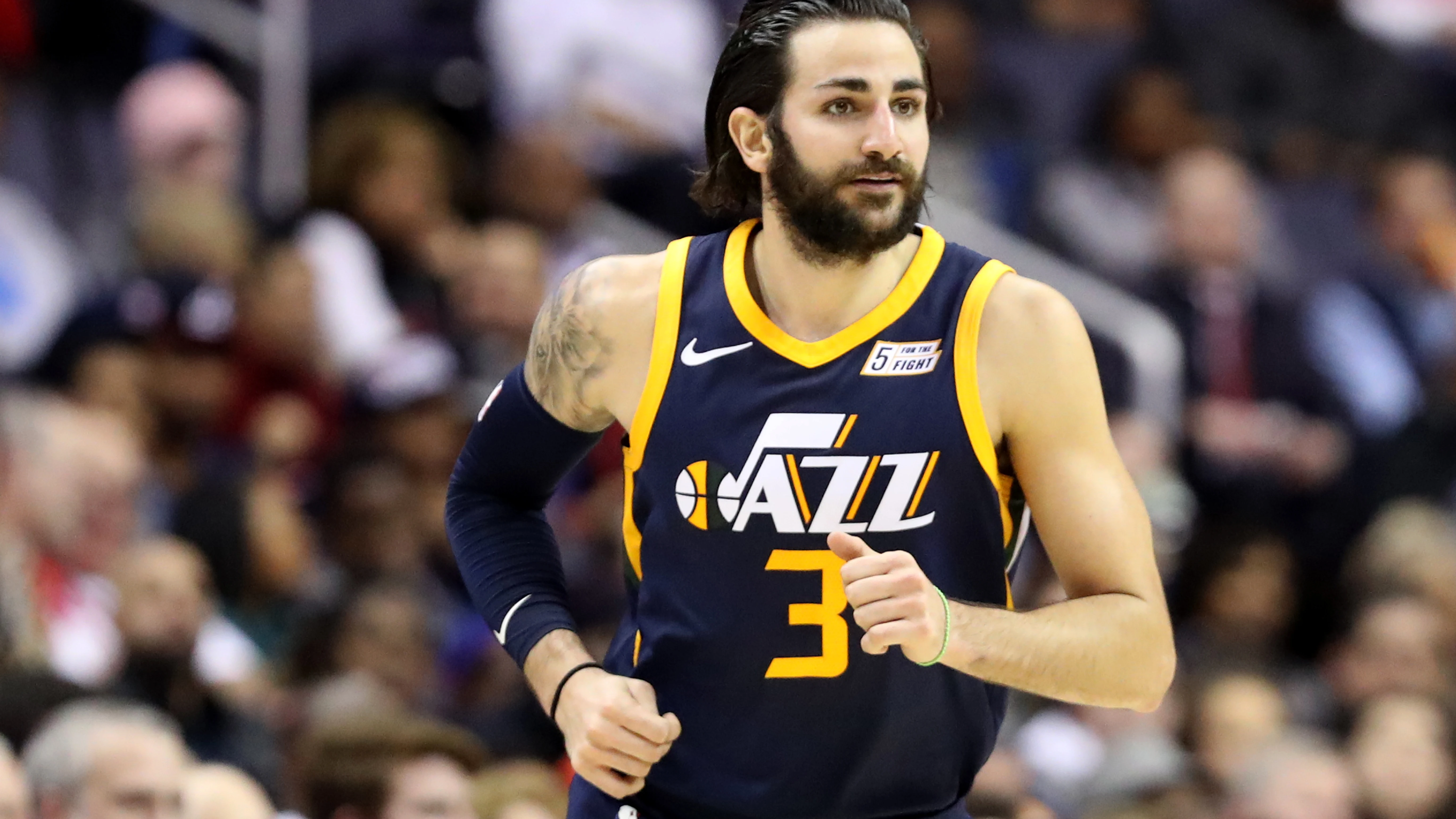 Ricky Rubio, durante un partido de los Jazz