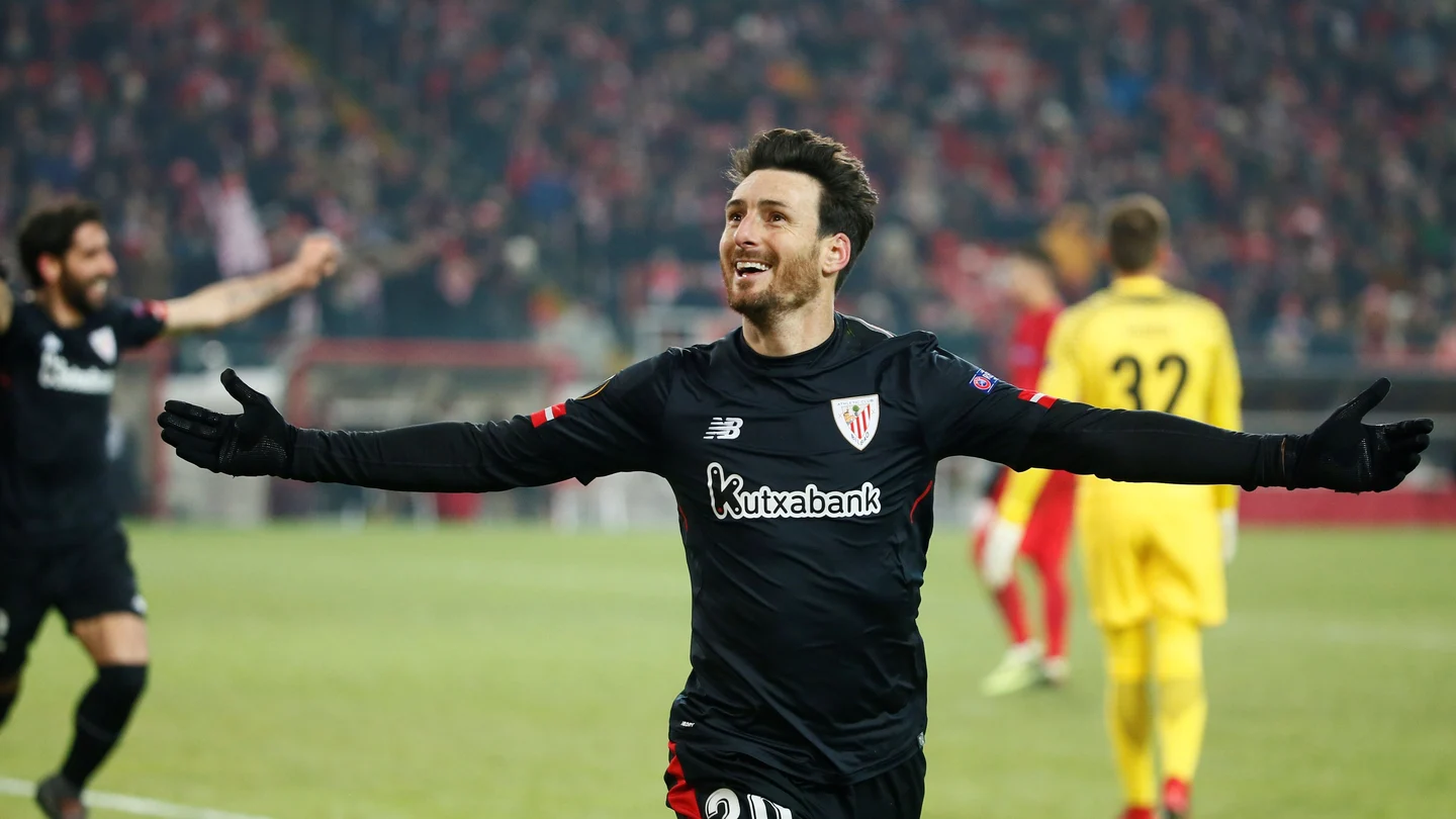 Aduriz celebra un gol ante el Spartak de Moscú Aduriz celebra un gol ante el Spartak de Moscú