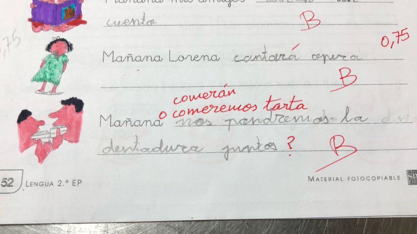 El examen de Lengua de una ni&ntilde;a que se ha hecho viral diez a&ntilde;os m&aacute;s tarde