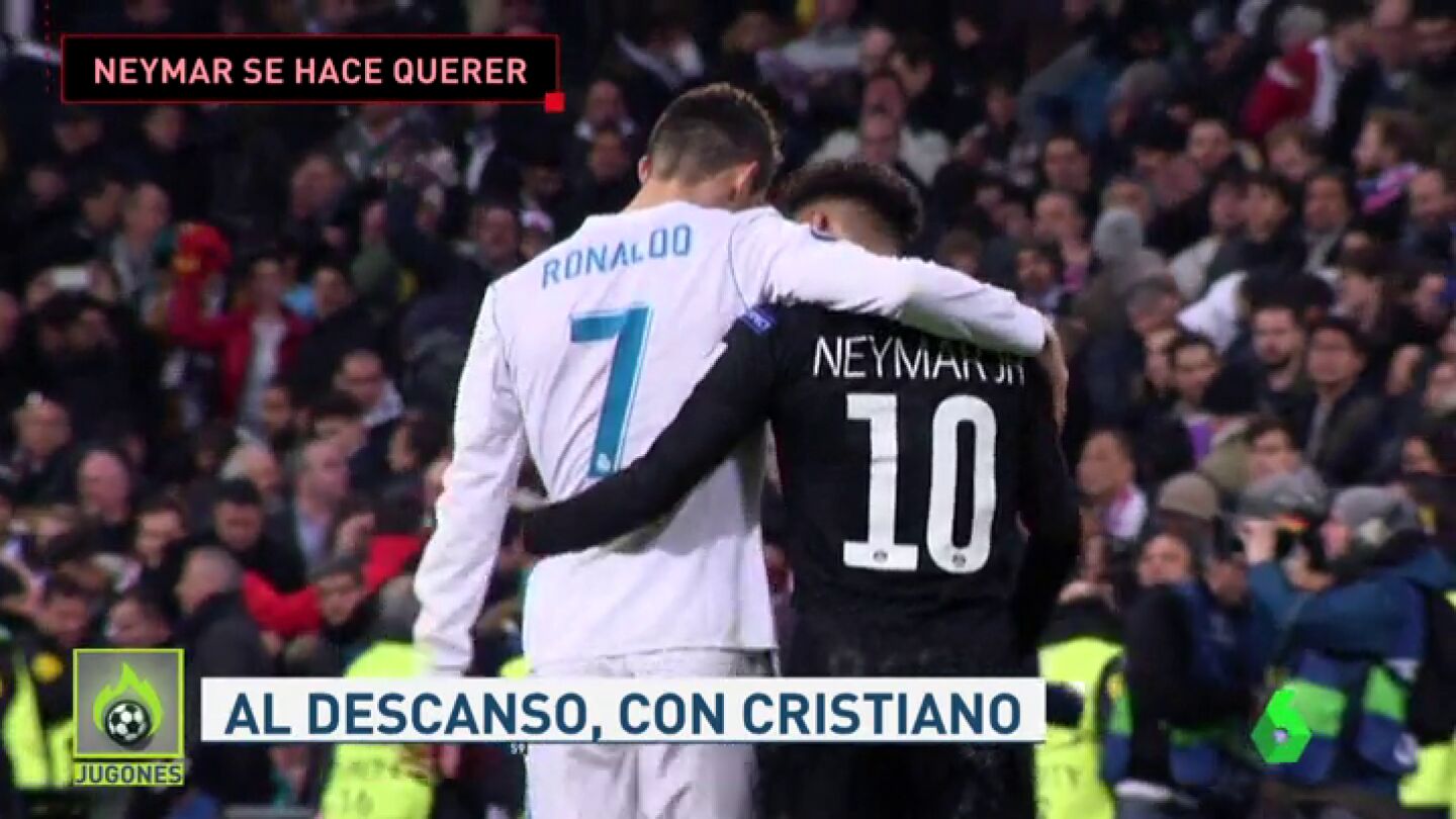 Neymar se hizo querer en el Bernab&eacute;u: busc&oacute; los 'mimos' de los jugadores del Madrid