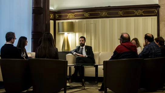 Roger Torrent con representantes de ''Som Escola'' Roger Torrent con representantes de ''Som Escola''